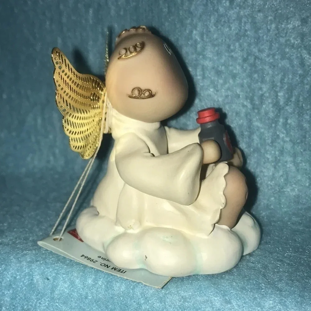 ANGEL Cheeks Kirk’s Critters by Russ Berrie guardian angel 2 1/2” NEW NWT